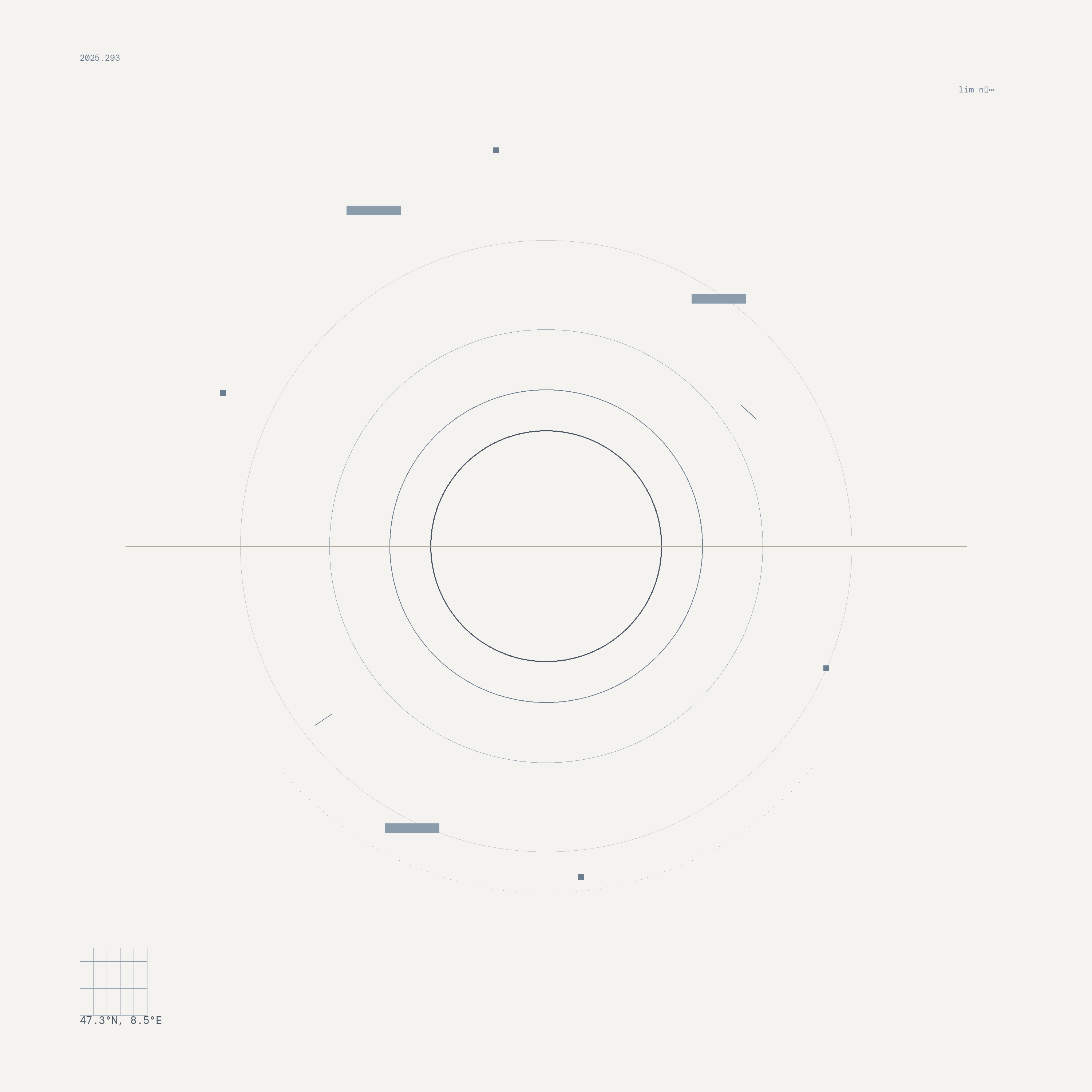 Liminal Geometry - Abstract geometric artwork featuring concentric circles and minimal typography